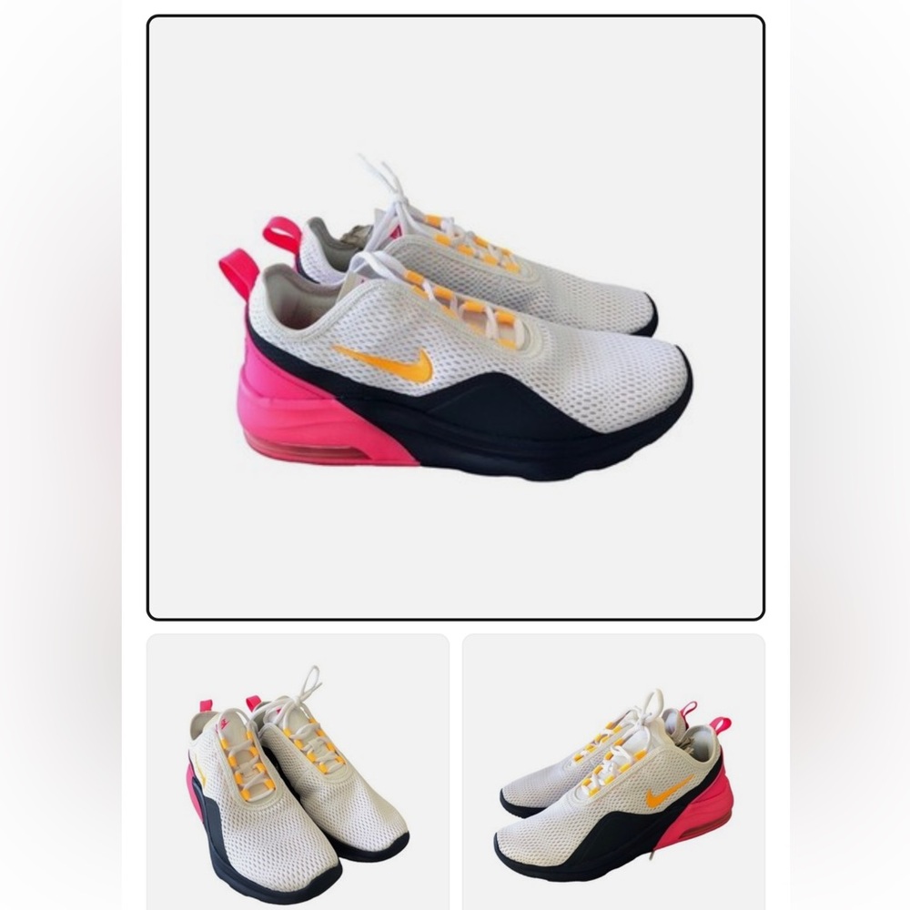 Nike Women's Air Max Motion 2 Running Shoes Sneakers White / Laser Orange Sz 10